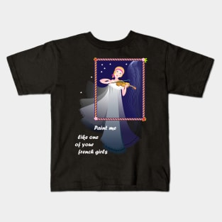 Beautiful woman playing the violin Kids T-Shirt